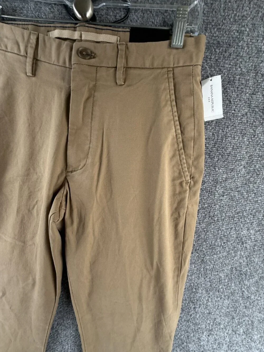 NWT BANANA REPUBLIC Lived In Chino Pants Brown 28x32 Men Cotton Stretch Slim